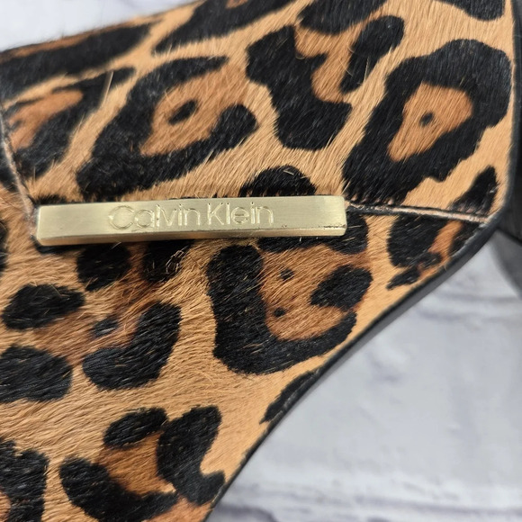 Calvin Klein Jeanna Statement 🐆 Leapord Hair Ankle Bootie Heels Size 6 - Picture 7 of 16